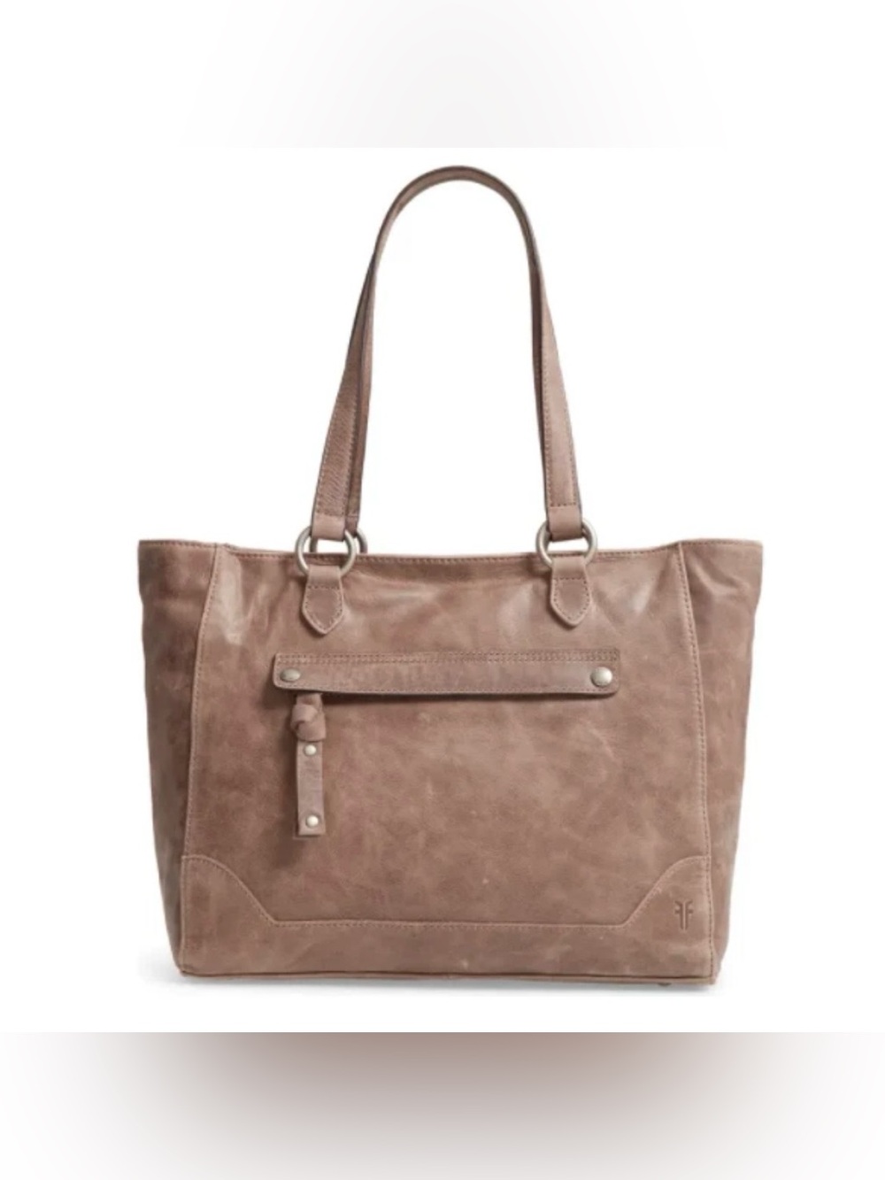 FRYE / Melissa Tote Bag Zip Top Gray / Tan